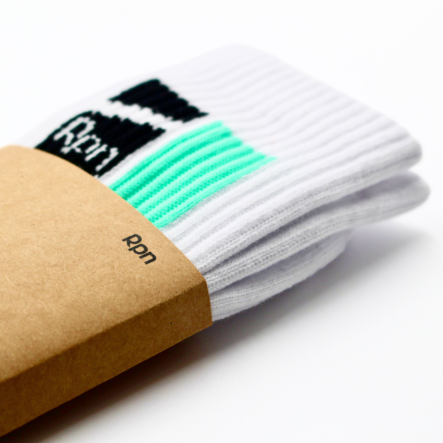 socks in white with Hyper Geo 1 series print