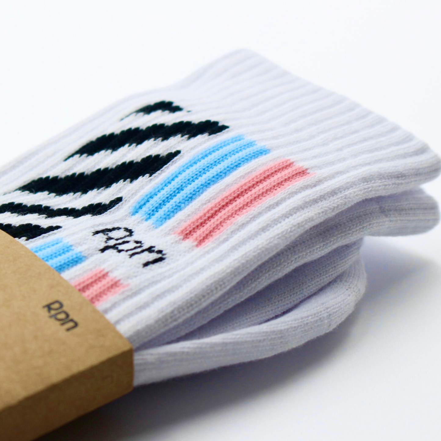 socks in white with Hyper Geo 2 series print