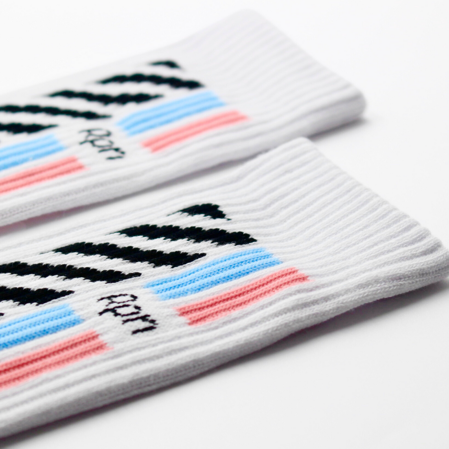 socks in white with Hyper Geo 2 series print