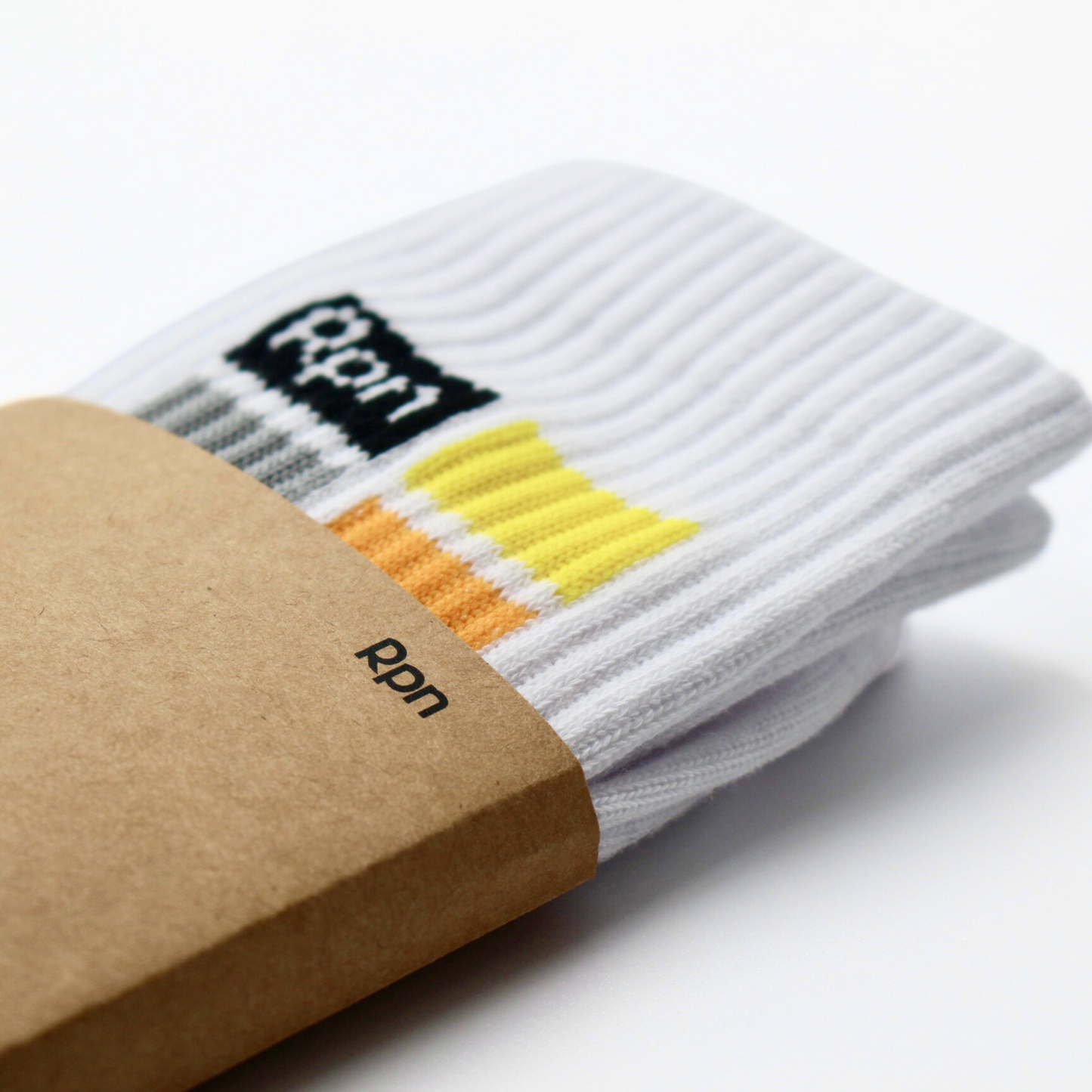 socks in white with Hyper Geo 3 series print