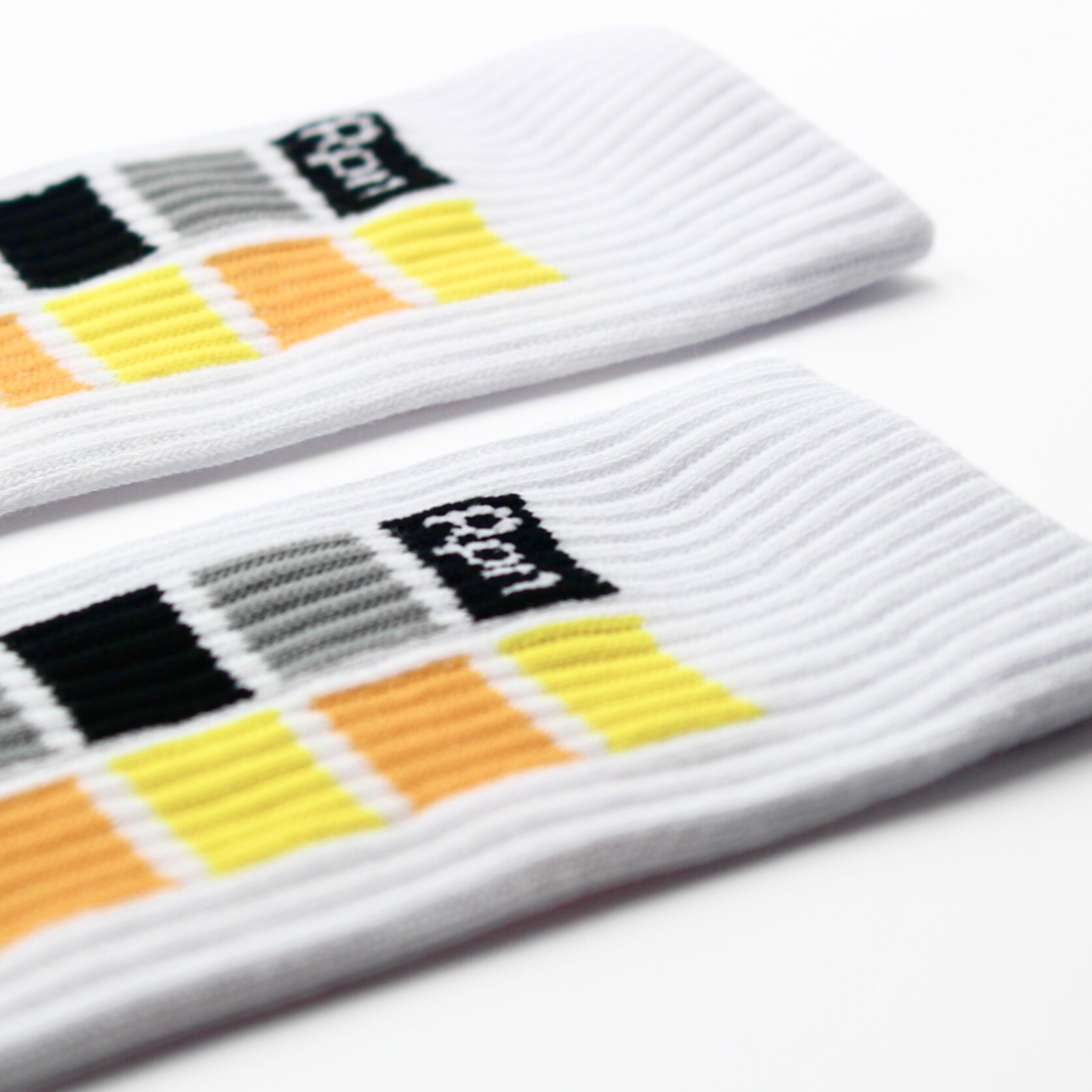 socks in white with Hyper Geo 3 series print