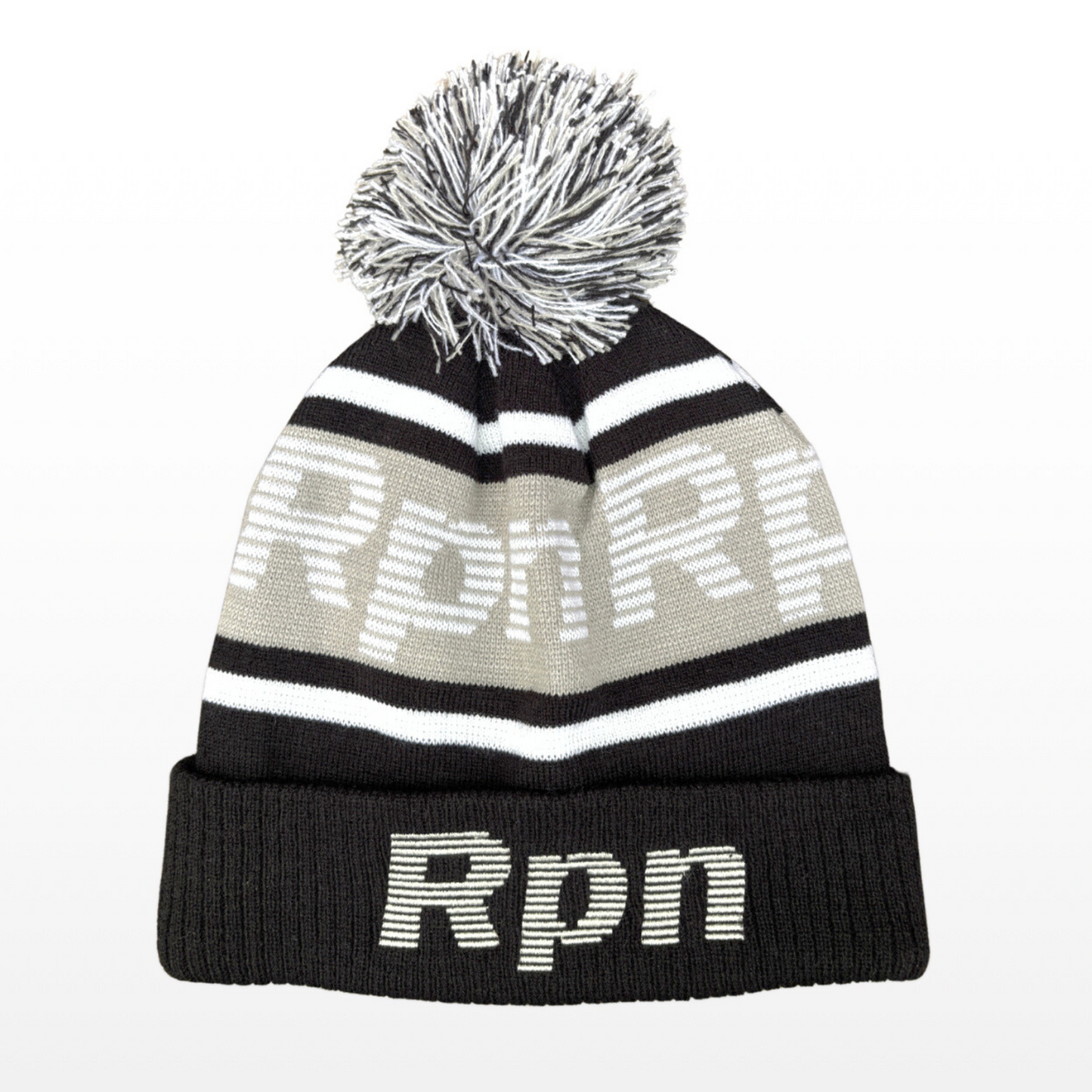 ski inspired bobble hat beanie with Rpnsport logo