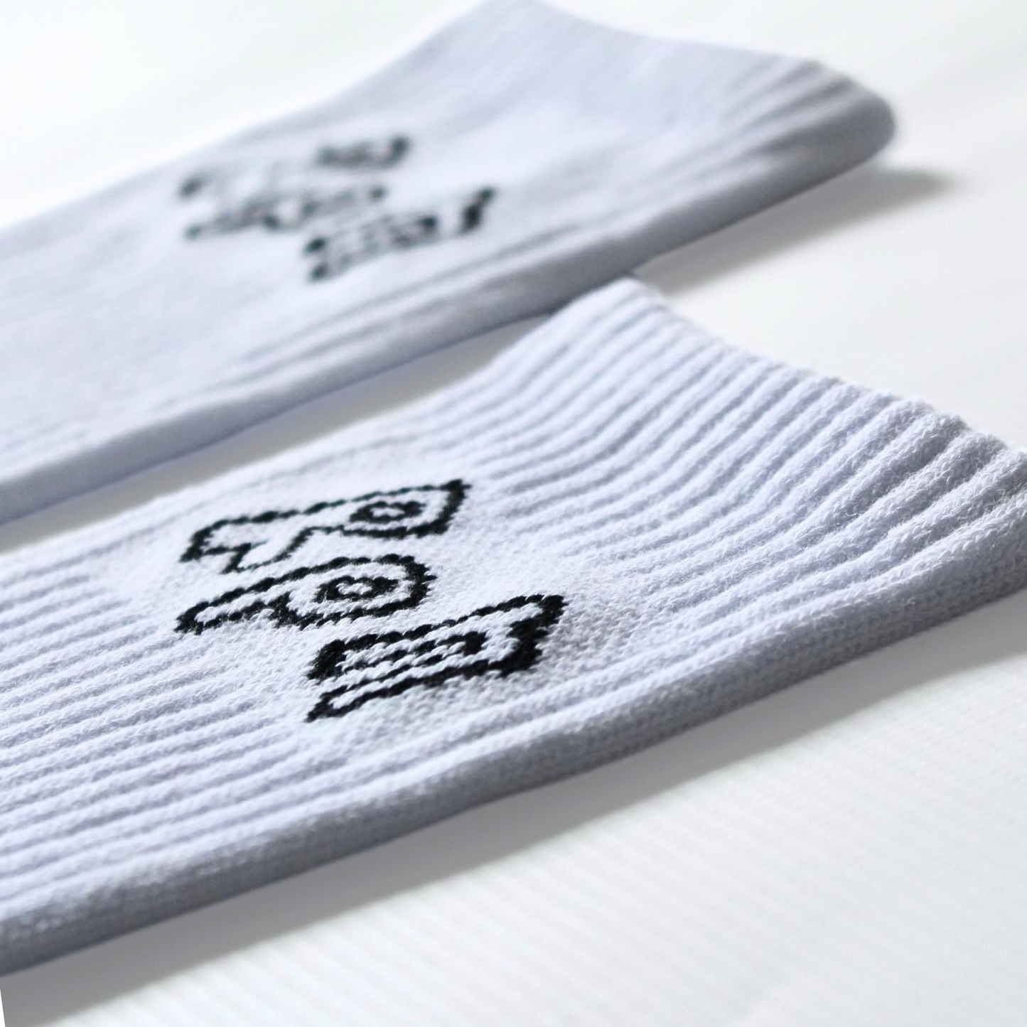 socks in white with #misc1 print