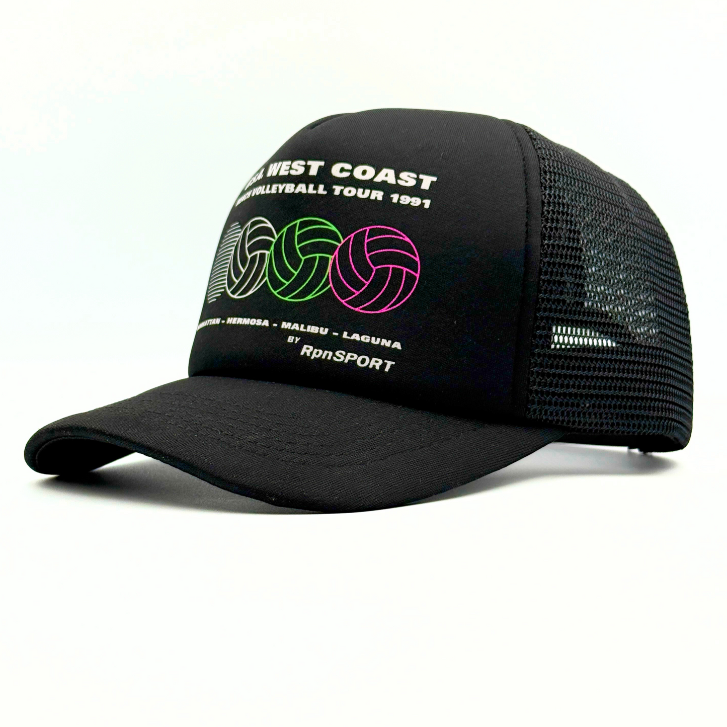 'U.S.A. WEST COAST VOLLEYBALL TOUR 1991' mesh trucker snapback by RpnSPORT