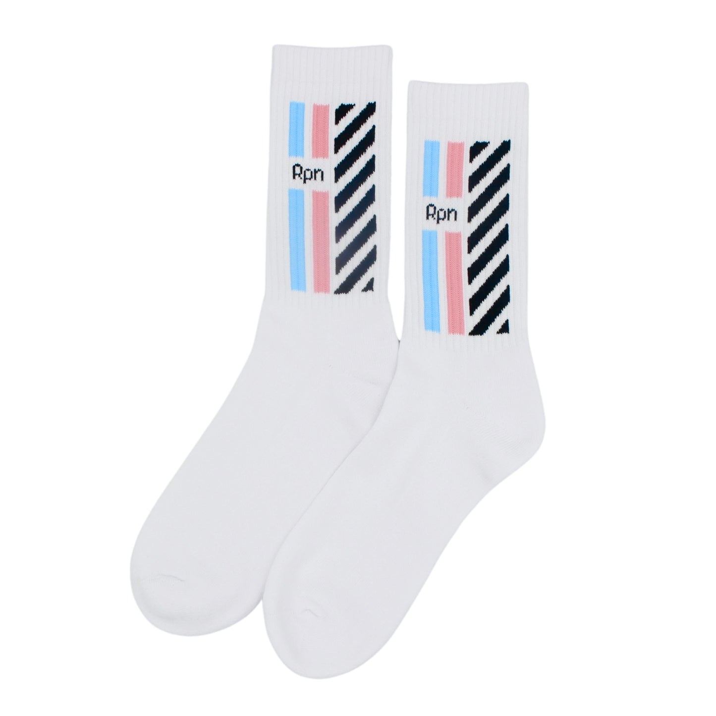 socks in white with Hyper Geo 2 series print