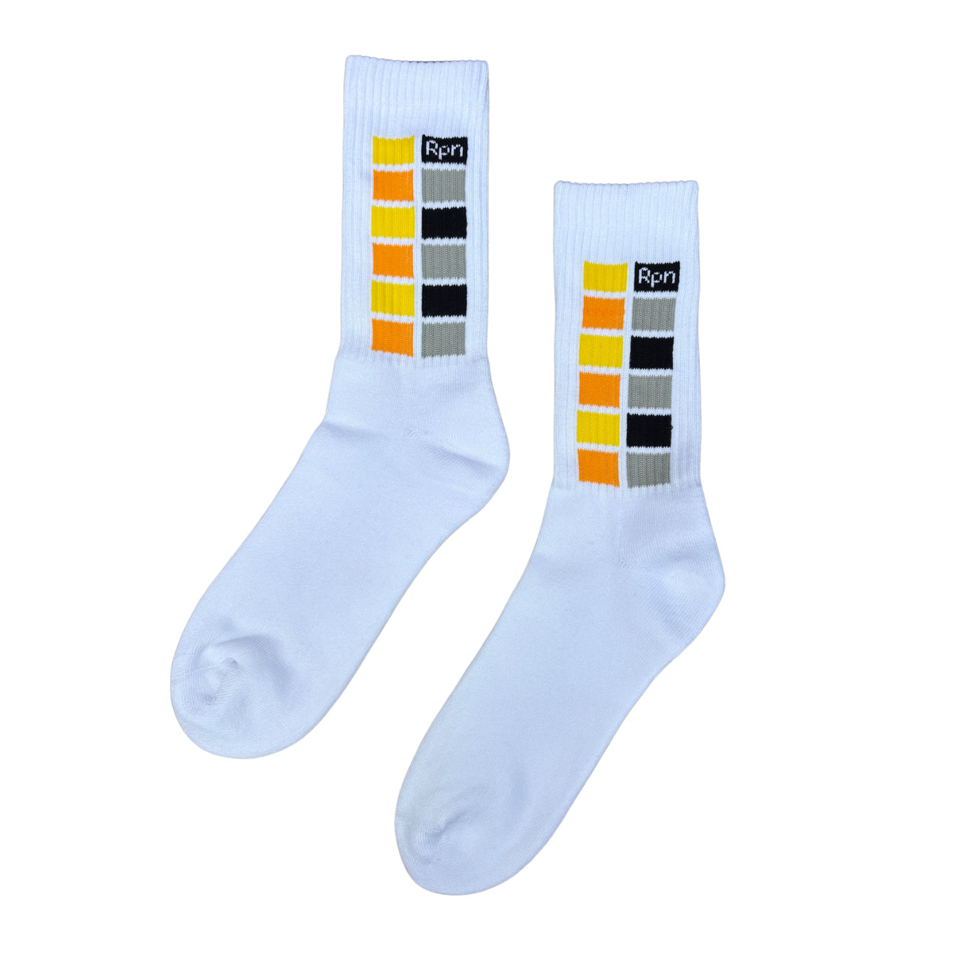 socks in white with Hyper Geo 3 series print