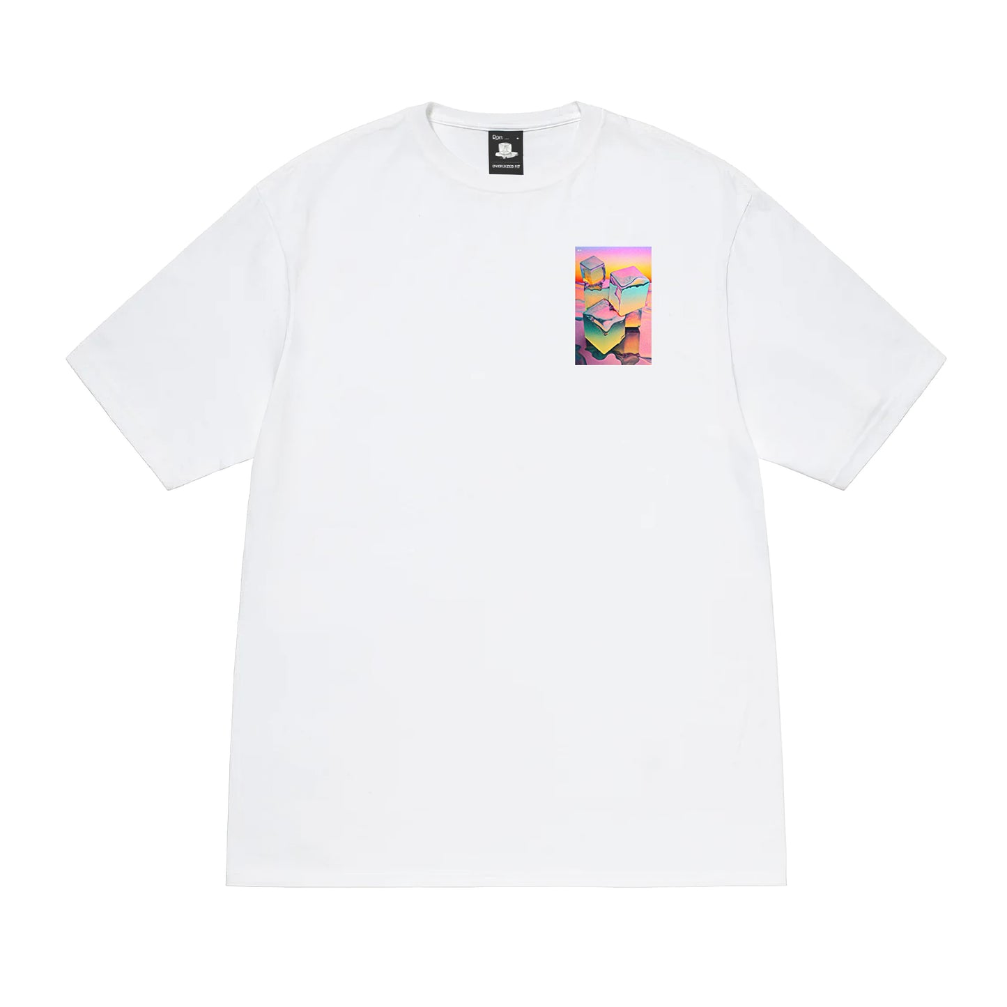 oversized short sleeved t-shirt in white with ice cold print 2