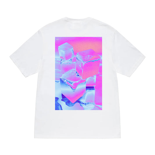 oversized short sleeved t-shirt in white with ice cold print 1