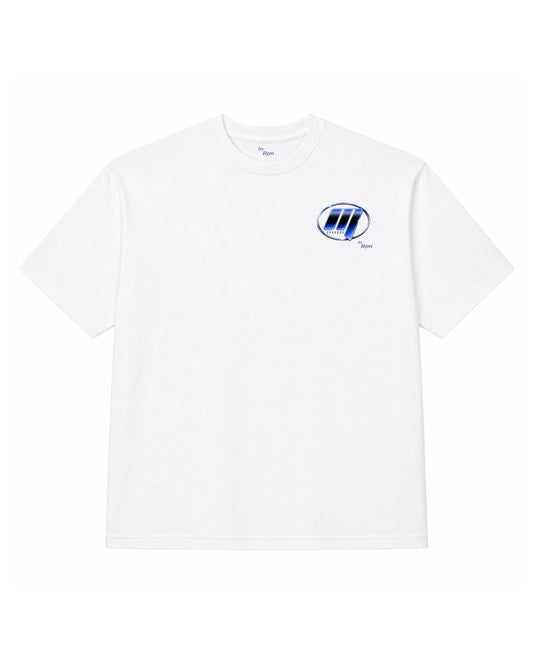 oversized short sleeved t-shirt men's tshirt in white with 'MILLENNIUM RECORDS' print