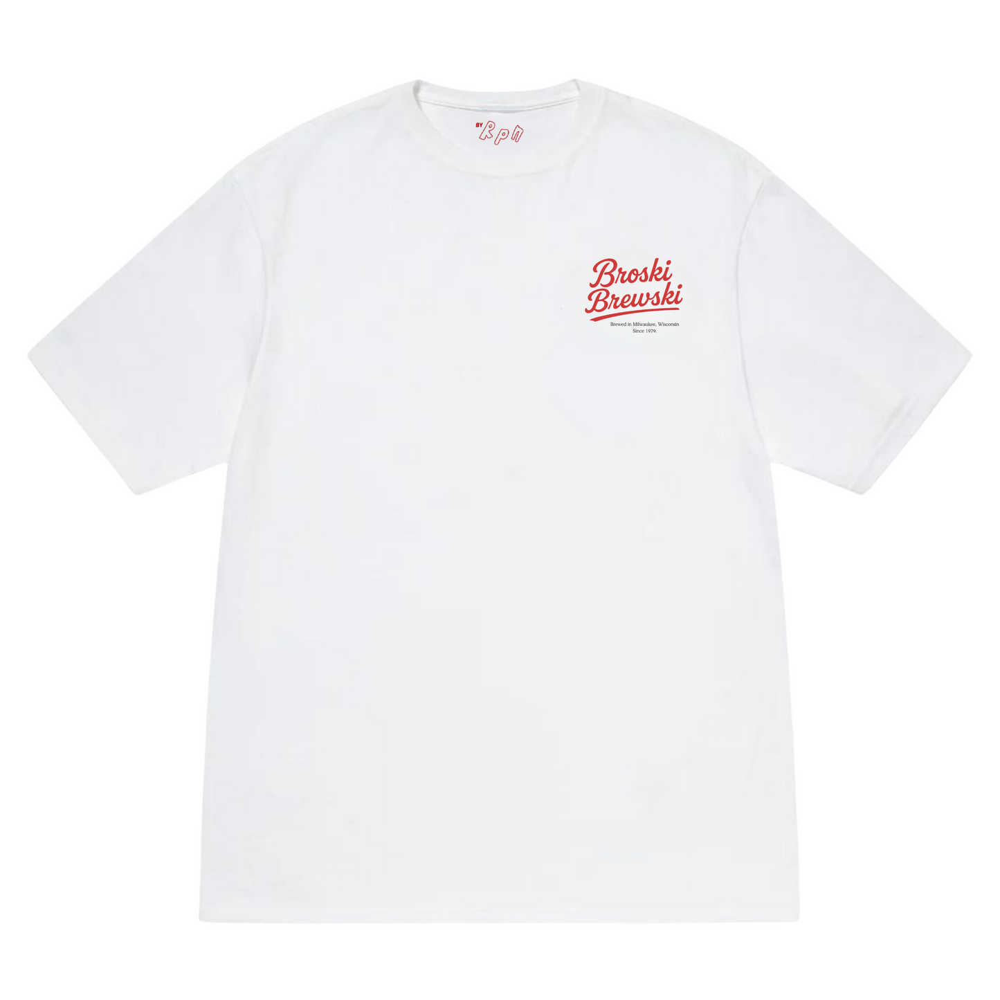 oversized short sleeved t-shirt in white with 'Broski Brewski' print