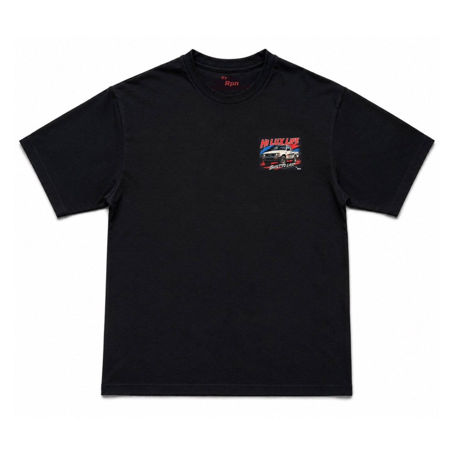 oversized short sleeved men's tshirt in black with HI LUX LIFE print