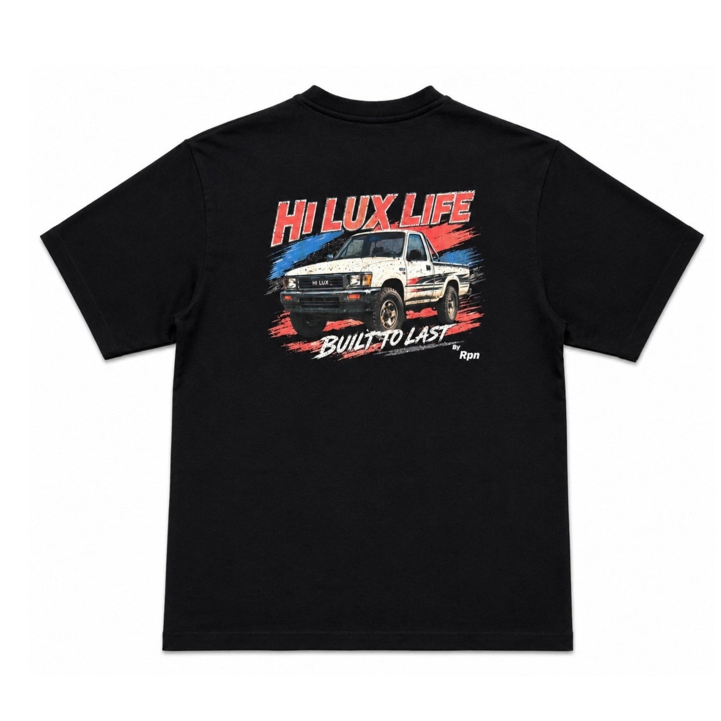 oversized short sleeved men's tshirt in black with HI LUX LIFE print