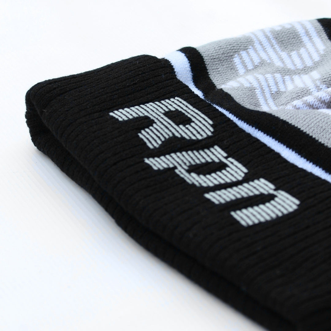 wide fit ski inspired bobble hat beanie with RpnSPORT logo