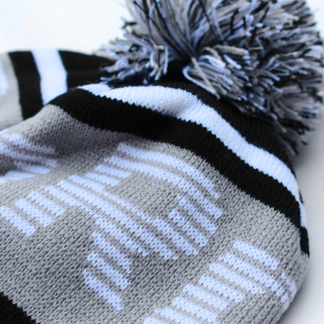 wide fit ski inspired bobble hat beanie with RpnSPORT logo