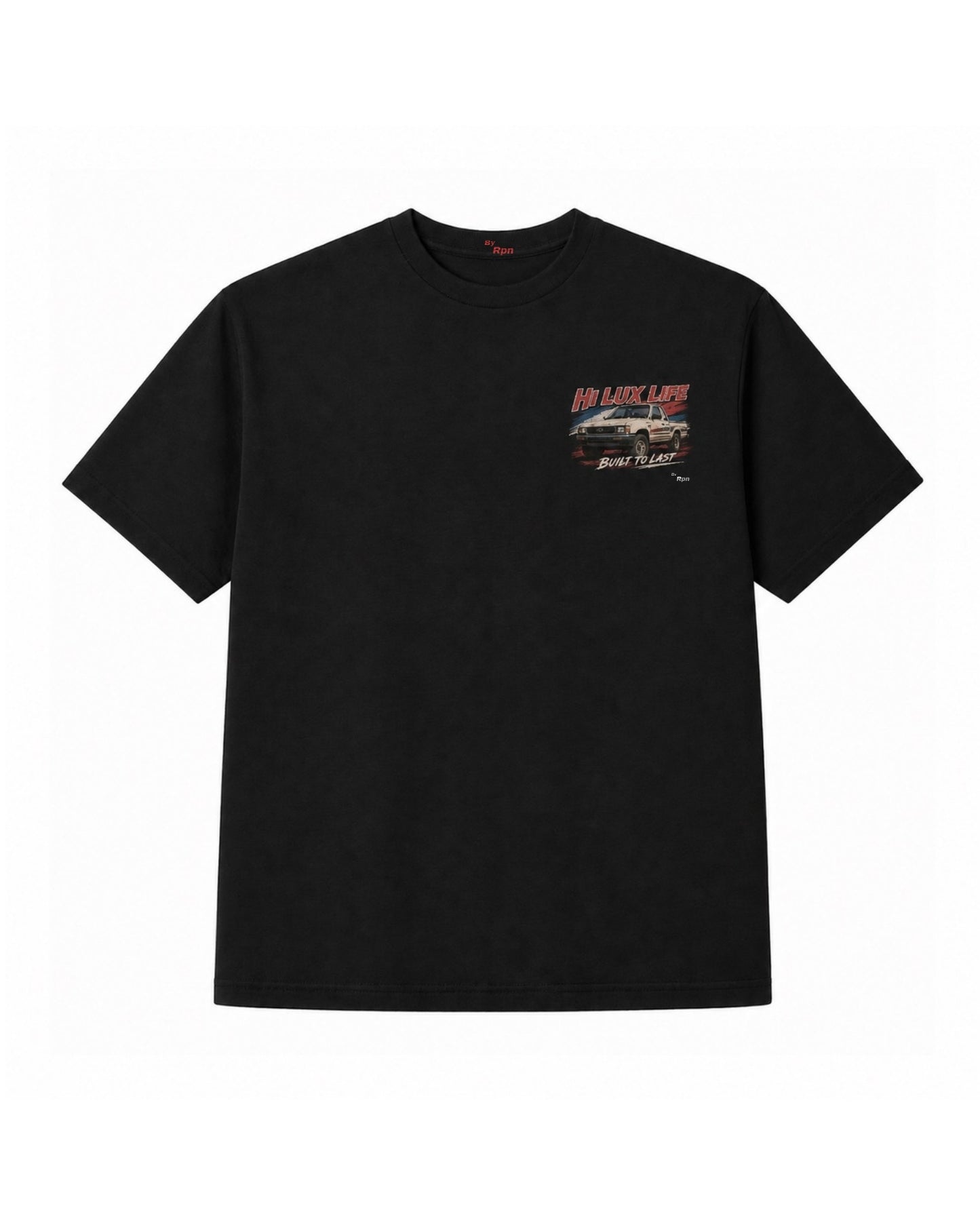 oversized short sleeved men's tshirt in black with 'HI LUX LIFE' print