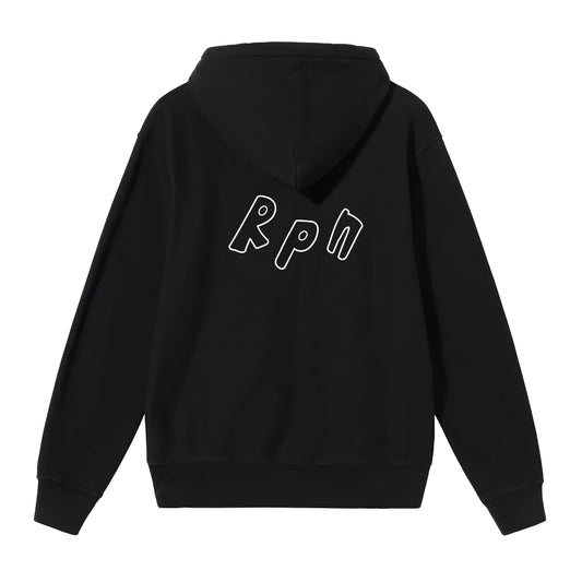 hoodie in black with #misc1 print