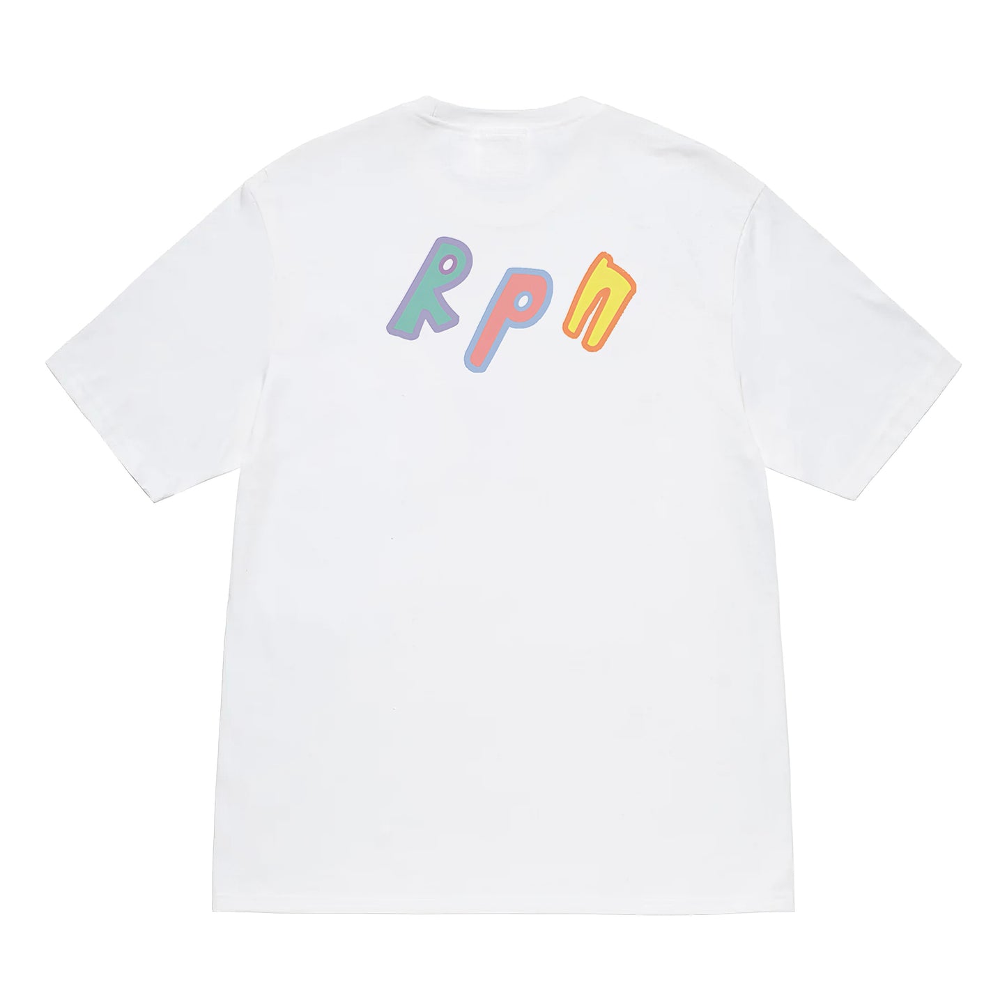 oversized short sleeved t-shirt in white with multicoloured #misc1 print