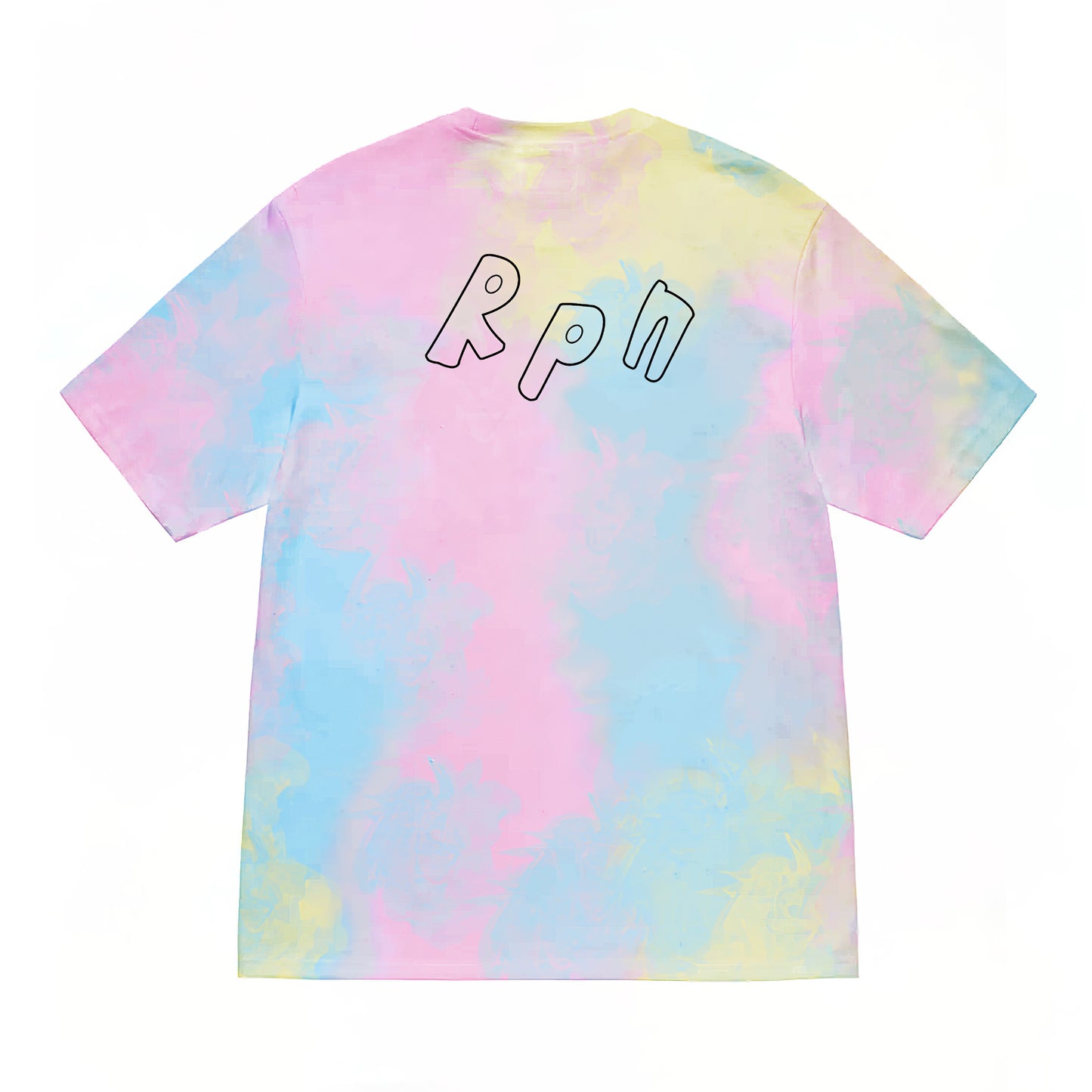 oversized short sleeved t-shirt in multicolour tie dye with #misc1 print