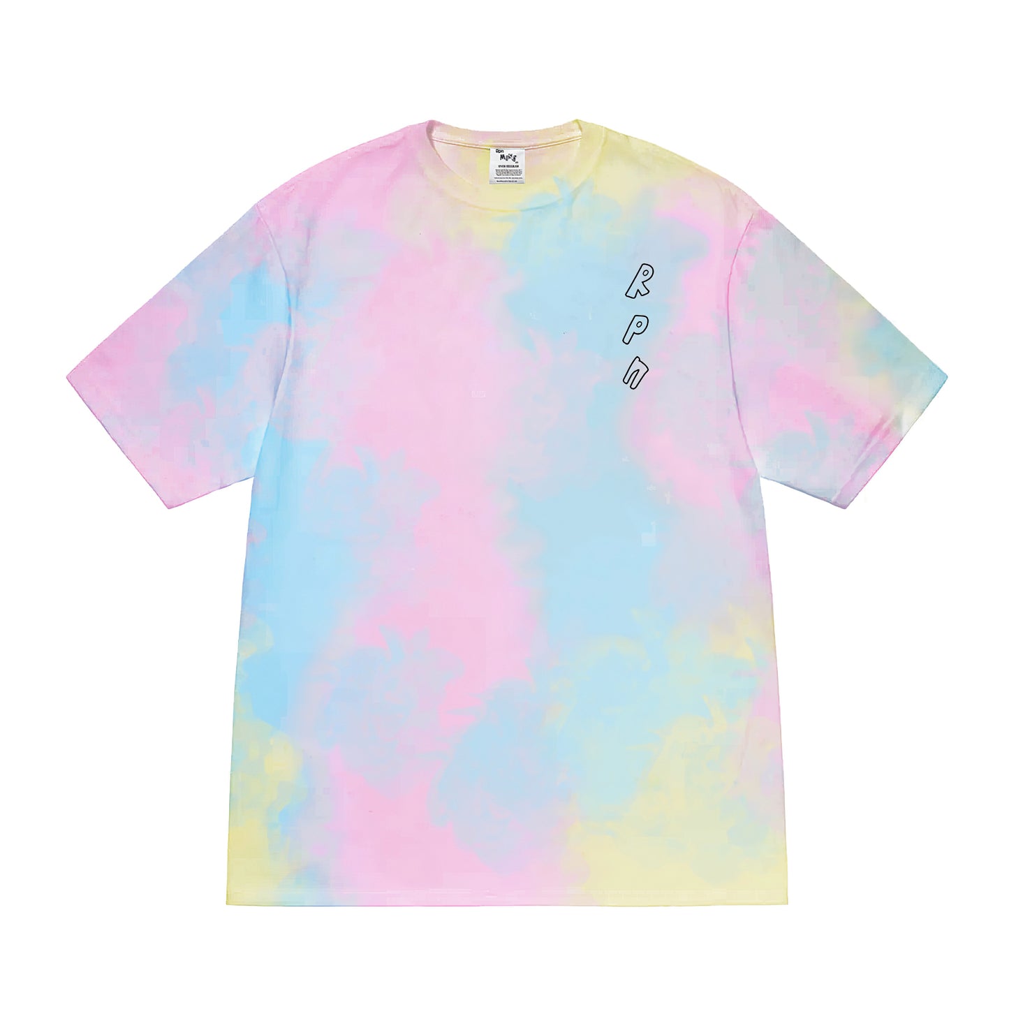 oversized short sleeved t-shirt in multicolour tie dye with #misc1 print