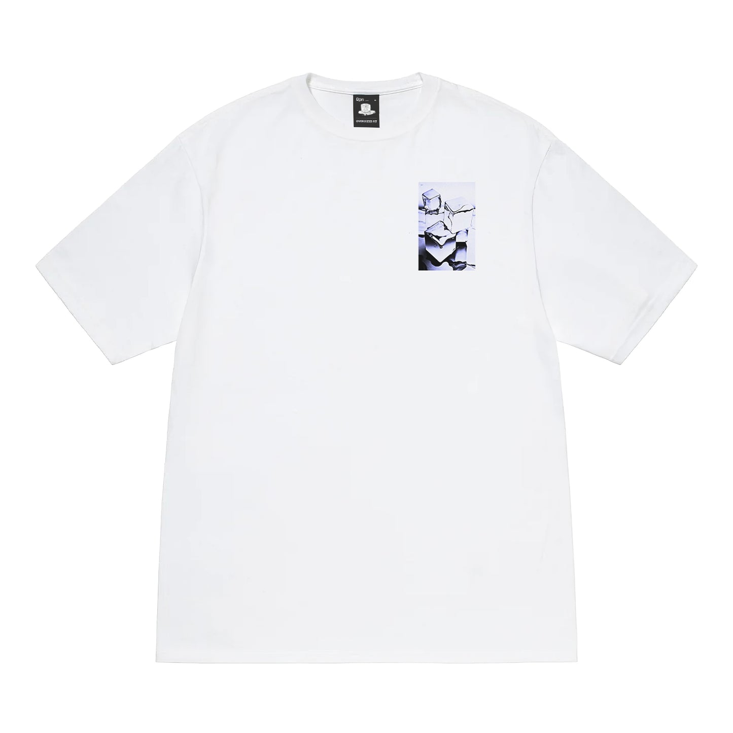 oversized short sleeved t-shirt in white with ice cold print 0