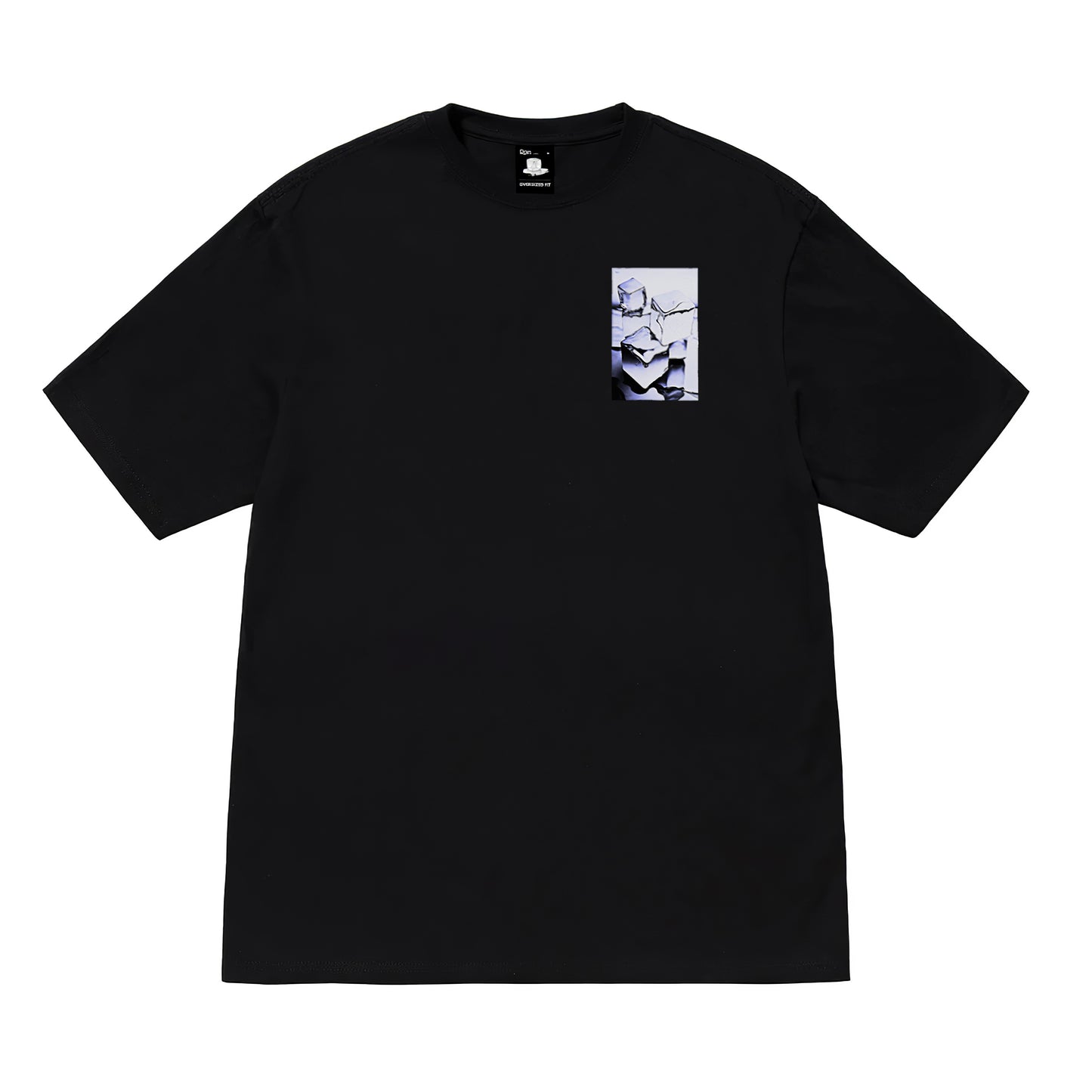 oversized short sleeved t-shirt in black with ice cold print 0