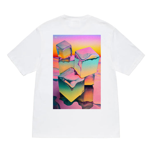 oversized short sleeved t-shirt in white with ice cold print 2