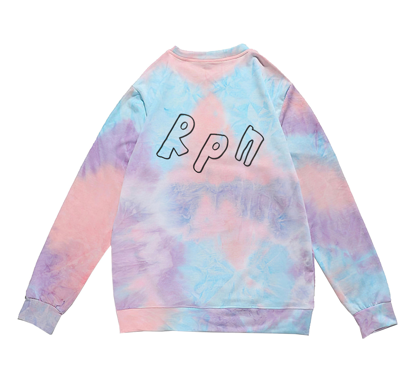 sweatshirt in multicolour tie dye with #misc1 print